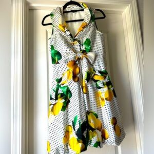Spring ready dress in lemon print by Samuel Dong